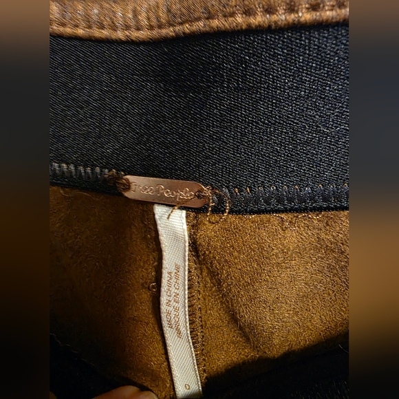 Free People Brown Faux Leather Pants - Picture 3 of 4